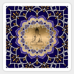 Golden and Purple Buddha Mandala Sticker
